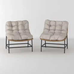 2pk Papasan Scoop Outdoor Patio Chair - Natural - Saracina Home -Saracina Home GUEST 4f90f799 f729 4ef9 9855 358f0a27be20