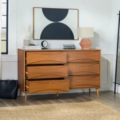 Mid-Century Modern Contoured 6 Drawer Dresser - Saracina Home 26 Mid-Century Modern Contoured 6 Drawer Dresser - Saracina Home -Saracina Home GUEST 4f9f1d1c 1d30 433d abee ec047232182c