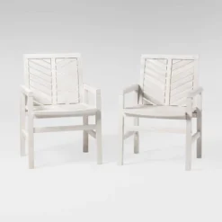 2pk Slatted Chevron Acacia Wood Patio Chairs - Saracina Home 29 2pk Slatted Chevron Acacia Wood Patio Chairs - Saracina Home -Saracina Home GUEST 5219a918 e4d9 4e78 859d 992c4cdae25d