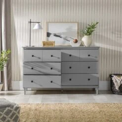 Stiva Classic Mid-Century Modern Horizontal 6 Drawer Dresser - Saracina Home -Saracina Home GUEST 53801b5f b1d4 4b04 8c85 a7971d352e4e