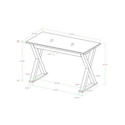 Glass Top Writing Desk With Drawer - Saracina Home 9 Glass Top Writing Desk With Drawer - Saracina Home - Image 9