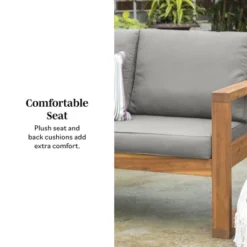 Galia Square Leg Acacia Wood Patio Loveseat With Cushions - Brown - Saracina Home 33 Galia Square Leg Acacia Wood Patio Loveseat With Cushions - Brown - Saracina Home -Saracina Home GUEST 570fd000 4d0b 4bea bb2b a214b08d0cac