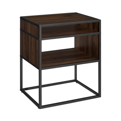 Modern Wood And Metal Side Table With Open Storage - Saracina Home 6 Modern Wood And Metal Side Table With Open Storage - Saracina Home - Image 6
