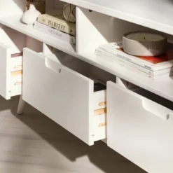 Cara Mid-Century Modern 3 Drawer Corner TV Stand For TVs Up To 58" - Saracina Home 30 Cara Mid-Century Modern 3 Drawer Corner TV Stand For TVs Up To 58" - Saracina Home -Saracina Home GUEST 59f86cf1 f206 400e beed adf45df367ac