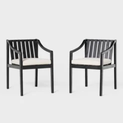 Saracina Home 2pk Mid-Century Modern Slatted Outdoor Acacia Arm Chairs With Cushions 10 Saracina Home 2pk Mid-Century Modern Slatted Outdoor Acacia Arm Chairs With Cushions -Saracina Home GUEST 5c6ca3ac 7a3b 49de 8a2d c30f230bda0e
