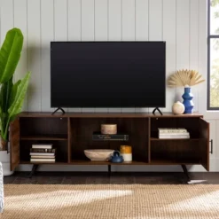 2 Door Mid-Century Modern Wood Storage TV Stand For TVs Up To 80" - Saracina Home 32 2 Door Mid-Century Modern Wood Storage TV Stand For TVs Up To 80" - Saracina Home -Saracina Home GUEST 5d44119d 7e55 4beb 8f77 bb1514318948