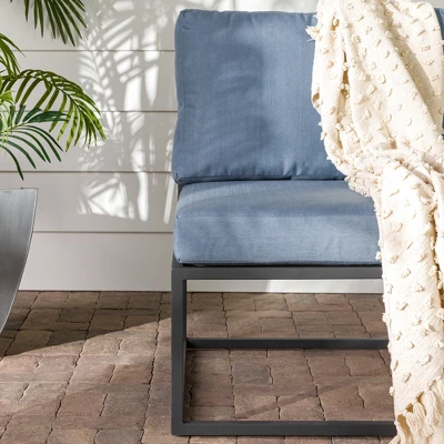 Outdoor Modern Modular Patio Side Chair Blue - Saracina Home 4 Outdoor Modern Modular Patio Side Chair Blue - Saracina Home - Image 4