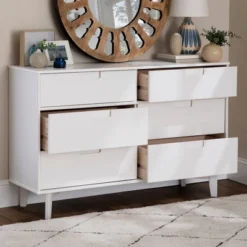 Mid-Century Modern Groove Wood 6 Drawer Dresser - Saracina Home 24 Mid-Century Modern Groove Wood 6 Drawer Dresser - Saracina Home -Saracina Home GUEST 5f343547 8bdb 4ab5 8100 4810a89a5608