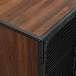 Urban Industrial Metal Mesh 4 Door TV Stand For TVs Up To 65" Dark Walnut - Saracina Home 7 Urban Industrial Metal Mesh 4 Door TV Stand For TVs Up To 65" Dark Walnut - Saracina Home -Saracina Home GUEST 5f7862ae 113d 4467 a415 dc50d4873105