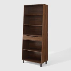 72.5" Mid-Century Modern 1 Drawer Angled Bookshelf - Saracina Home 14 72.5" Mid-Century Modern 1 Drawer Angled Bookshelf - Saracina Home -Saracina Home GUEST 609b9da8 328d 4712 b54d c7f889c7330c