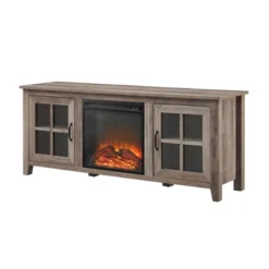 Transitional Farmhouse Window Pane Fireplace TV Stand For TV's Up To 65" Gray Wash - Saracina Home 14 Transitional Farmhouse Window Pane Fireplace TV Stand For TV's Up To 65" Gray Wash - Saracina Home -Saracina Home GUEST 6381d9dd 9082 439c 8d52 c52d569b90f9