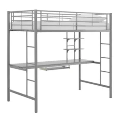 Full Analise Metal Loft Bed With Wood Desk - Saracina Home 17 Full Analise Metal Loft Bed With Wood Desk - Saracina Home -Saracina Home GUEST 65db471a 0750 4114 b31f cdc27a8b6172