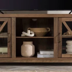 Clarabelle Transitional Glass Barn Door TV Stand For TVs Up To 65" - Saracina Home 25 Clarabelle Transitional Glass Barn Door TV Stand For TVs Up To 65" - Saracina Home -Saracina Home GUEST 6628f029 4b8f 424d 8cff 4b7e2252ac0b