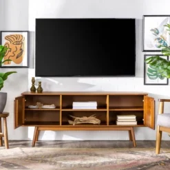 Solid Wood Mid-Century Modern TV Stand For TVs Up To 65" - Saracina Home 25 Solid Wood Mid-Century Modern TV Stand For TVs Up To 65" - Saracina Home -Saracina Home GUEST 686002c1 8c90 4149 bce4 d40fc12f1038