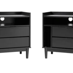 2pk Mid-Century Modern Solid Wood 2 Drawer Storage Nightstands - Saracina Home 16 2pk Mid-Century Modern Solid Wood 2 Drawer Storage Nightstands - Saracina Home -Saracina Home GUEST 68ea8919 fae8 48c6 aef2 14de0162909c