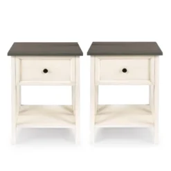 Set Of 2 Farmhouse Single Drawer V Frame Nightstands - Saracina Home -Saracina Home GUEST 69c1cb7f c5f8 45c8 a09a c17d10dc02f9