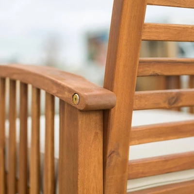 2pk Acacia Wood Patio Chairs With Cushions - Saracina Home 2 2pk Acacia Wood Patio Chairs With Cushions - Saracina Home - Image 2