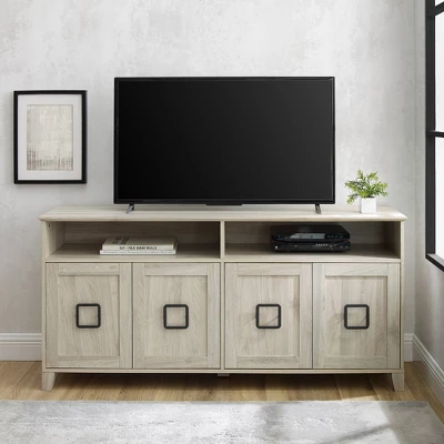 4 Door Modern Media Center TV Stand For TVs Up To 65" Birch - Saracina Home 1 4 Door Modern Media Center TV Stand For TVs Up To 65" Birch - Saracina Home
