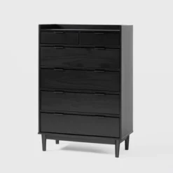 Mid-Century Modern Solid Wood 6 Drawer Vertical Dresser - Saracina Home -Saracina Home GUEST 6d2c0779 4091 45d2 b54a 87bae790d2cd