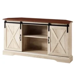 Robinson Rustic Transitional Sliding Barn Door Corner TV Stand For TVs Up To 58" - Saracina Home 30 Robinson Rustic Transitional Sliding Barn Door Corner TV Stand For TVs Up To 58" - Saracina Home -Saracina Home GUEST 6e109b39 6d6c 4895 919b 7921459b2a8c