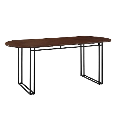 71" Phyllis Modern Drop Leaf Dining Table Walnut - Saracina Home 2 71" Phyllis Modern Drop Leaf Dining Table Walnut - Saracina Home - Image 2