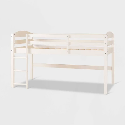 Twin Solid Pine Wood Low Loft Bed White - Saracina Home 2 Twin Solid Pine Wood Low Loft Bed White - Saracina Home - Image 2
