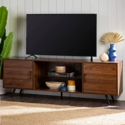 2 Door Mid-Century Modern Wood Storage TV Stand For TVs Up To 80" - Saracina Home 33 2 Door Mid-Century Modern Wood Storage TV Stand For TVs Up To 80" - Saracina Home -Saracina Home GUEST 731fc50a 2639 4fe3 90be a972112a62a2