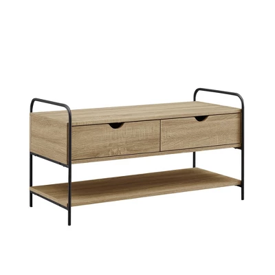 Modern 2 Drawer Storage Entry Bench - Saracina Home 10 Modern 2 Drawer Storage Entry Bench - Saracina Home - Image 10
