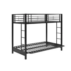 Twin Over Futon Analise Metal Bunk Bed Black - Saracina Home 9 Twin Over Futon Analise Metal Bunk Bed Black - Saracina Home -Saracina Home GUEST 74e2d72d ba1e 41f2 80bc 6da6082dff35