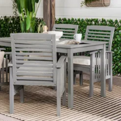 Ravenscroft 5pc Acacia Wood Patio Dining Set - Saracina Home -Saracina Home GUEST 762d0d9e 020b 4a37 ad8d 52684dc657ac