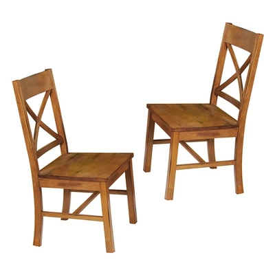 Set Of 2 Traditional Distressed Wood Dining Chairs - Saracina Home 1 Set Of 2 Traditional Distressed Wood Dining Chairs - Saracina Home