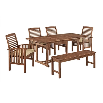 Ravenscroft 6pc Acacia Wood Patio Dining Set With Cushions - Saracina Home 6 Ravenscroft 6pc Acacia Wood Patio Dining Set With Cushions - Saracina Home - Image 6