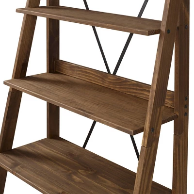 68.25" Boho 4 Tier Solid Wood Ladder Bookshelf Plant Stand - Saracina Home 6 68.25" Boho 4 Tier Solid Wood Ladder Bookshelf Plant Stand - Saracina Home - Image 6