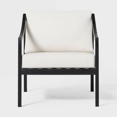 Saracina Home Mid-Century Modern Slatted Outdoor Acacia Arm Chair With Cushion 6 Saracina Home Mid-Century Modern Slatted Outdoor Acacia Arm Chair With Cushion - Image 6