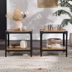 Set Of 2 Benny Urban Industrial Angle Iron Side Tables - Saracina Home -Saracina Home GUEST 805a5e76 b2c9 47bf ac9c 7696f3043384