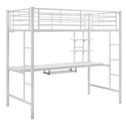 Twin Analise Metal Loft Bed With Wood Desk - Saracina Home 9 Twin Analise Metal Loft Bed With Wood Desk - Saracina Home -Saracina Home GUEST 8357b671 fdb1 4721 a4f5 a308ffe4f1a3