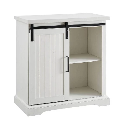 Tertia Grooved Sliding Barn Door Transitional Accent Cabinet - Saracina Home 2 Tertia Grooved Sliding Barn Door Transitional Accent Cabinet - Saracina Home - Image 2
