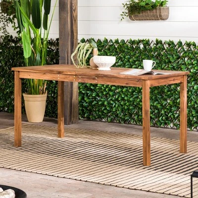 Acacia Wood Patio Simple Rectangle Dining Table - Saracina Home 1 Acacia Wood Patio Simple Rectangle Dining Table - Saracina Home