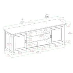 Sliding Door Transitional Wood Storage TV Stand For TVs Up To 80" Black - Saracina Home -Saracina Home GUEST 87dc99da 9cd9 4c7c b2ee 73b6452dac43
