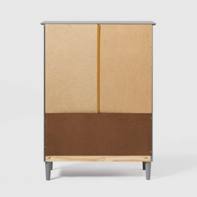 Stiva Classic Mid-Century Modern Vertical 4 Drawer Dresser Gray - Saracina Home 4 Stiva Classic Mid-Century Modern Vertical 4 Drawer Dresser Gray - Saracina Home - Image 4