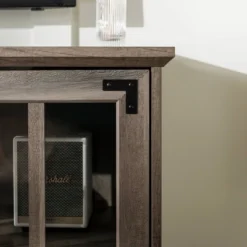Avalene Modern Farmhouse 4 Door Glass Window Pane TV Stand For TVs Up To 65" - Saracina Home -Saracina Home GUEST 8add274a 939f 41b2 a6a5 6c0cfc326aa3