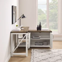 Farmhouse Rustic L Shaped Desk With Storage - Saracina Home -Saracina Home GUEST 8af120a3 28f2 4d02 93e8 bf358c29e2e9
