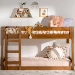 Twin Over Twin Indy Contemporary Solid Wood Bunk Bed - Saracina Home