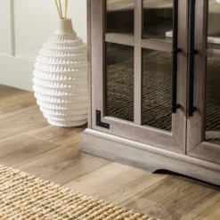 Avalene Modern Farmhouse 4 Door Glass Window Pane TV Stand For TVs Up To 65" - Saracina Home -Saracina Home GUEST 8d04b13a 5ca0 45f5 a4a7 17cb06dc5f95