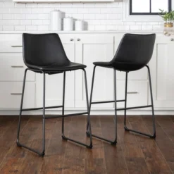 Set Of 2 Laslo Modern Upholstered Faux Leather Barstools - Saracina Home 16 Set Of 2 Laslo Modern Upholstered Faux Leather Barstools - Saracina Home -Saracina Home GUEST 8d2bb147 9e27 4a9c a007 2ebc8531c0c0