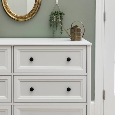 Classic 6 Drawer Groove Dresser White - Saracina Home 7 Classic 6 Drawer Groove Dresser White - Saracina Home - Image 7
