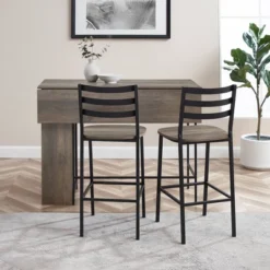 3pc Counter Height Drop Leaf Dining Set Gray Wash - Saracina Home -Saracina Home GUEST 96762721 7df9 4e01 baca 36dc965f4255