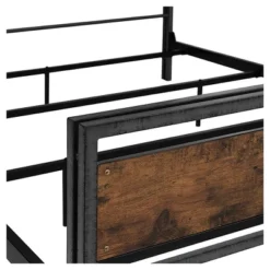 Queen Urban Chic Metal And Wood Plank Bed Brown - Saracina Home -Saracina Home GUEST 96ec04c6 8825 401d a458 94fb7b509933