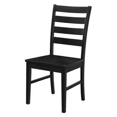 Set Of 2 Wood Ladder Back Dining Chair Black - Saracina Home 2 Set Of 2 Wood Ladder Back Dining Chair Black - Saracina Home - Image 2