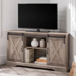 Robinson Rustic Transitional Sliding Barn Door Corner TV Stand For TVs Up To 58" - Saracina Home 27 Robinson Rustic Transitional Sliding Barn Door Corner TV Stand For TVs Up To 58" - Saracina Home -Saracina Home GUEST 99ade92f dcff 44e8 8eac 8aa02e32c026